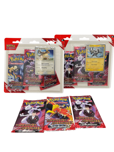 2 TRIPACK + 3 Boosters en loose - Pokémon - EV10 Rivalités Destinées – 3 Boosters – Neuf – Scellé – en Français visuel aléatoire