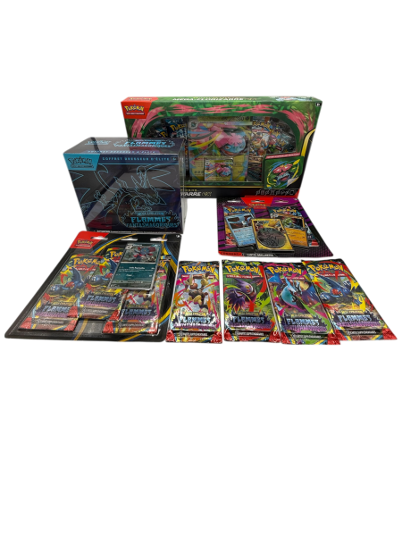 Pokemon Mega Evolution 2 Flammes Fantasmagoriques - pack Etb - Tripack - coffret - Boosters- Duo pack  - Français